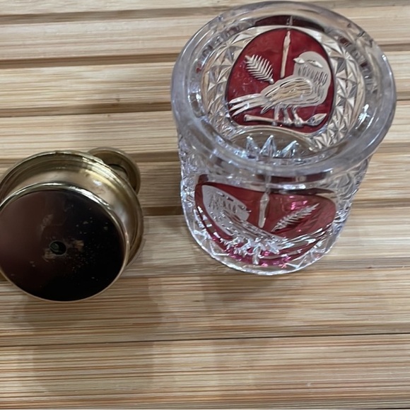 Red Bird Crystal Rare Vintage W German Hofbauer Lead NWOT EMPTY never used - Picture 5 of 9